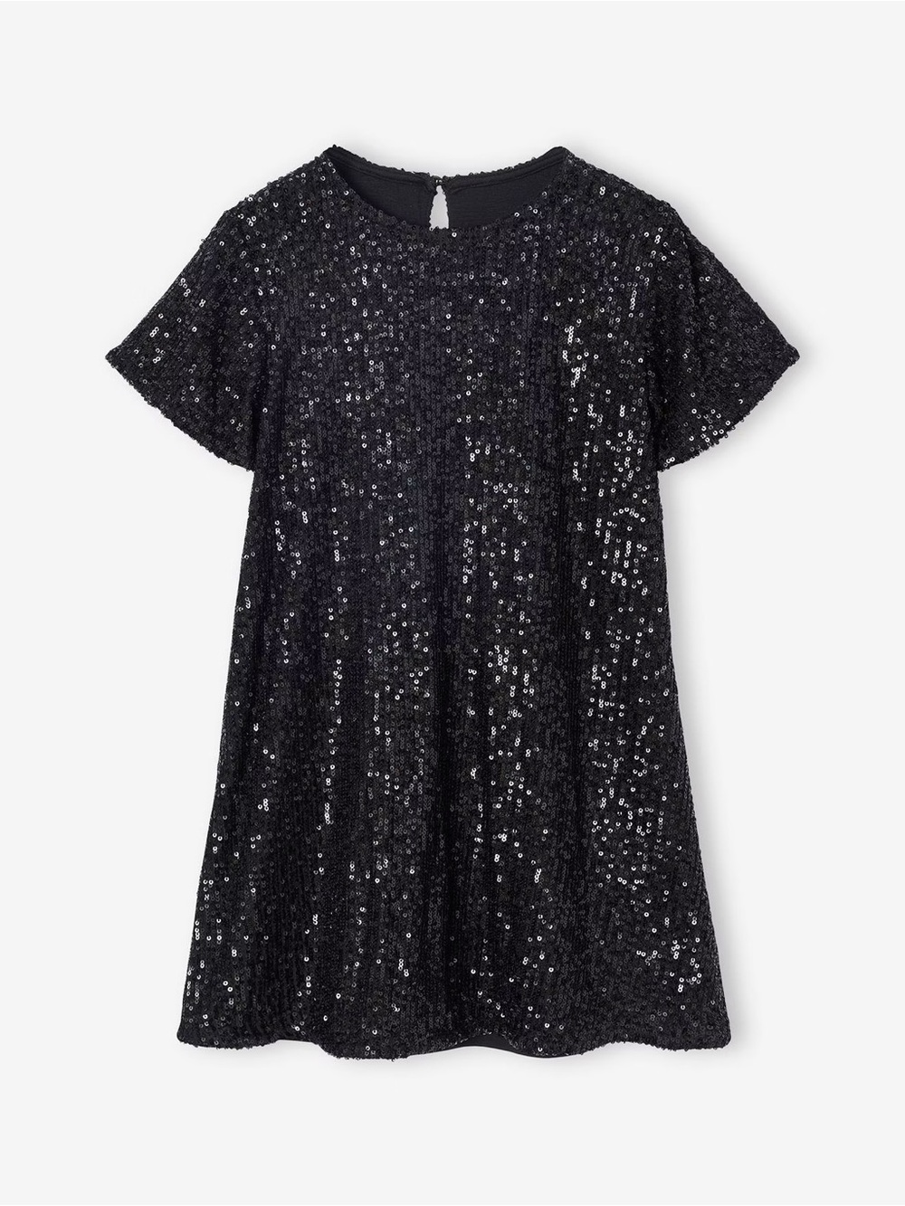 Cat & Jack Black Sequin Bling A-Line Dress